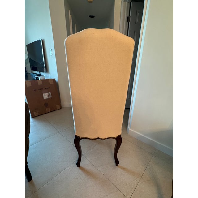 Ivory Palecek White High Back Dining Chairs - Set of 6 For Sale - Image 8 of 11