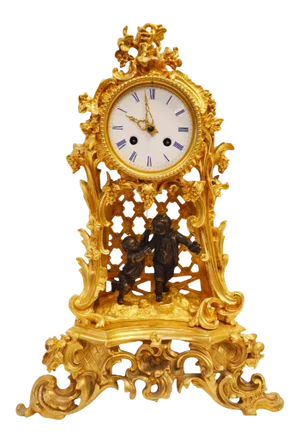 19th Century French Bronze Gold Plated Clock