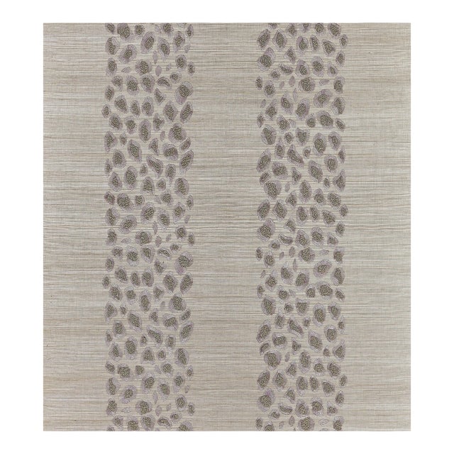 The House of Scalamandré Catwalk Embellished Grasscloth Wallcovering, Looking Glass For Sale