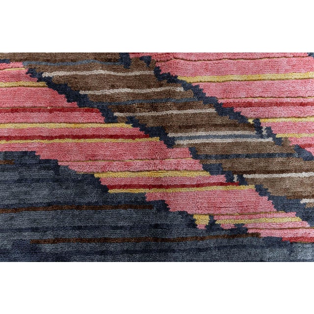 Contemporary Abstract Slate Gray Hand-Knotted Rug "Sauron" by Doris Leslie Blau For Sale In New York - Image 6 of 7