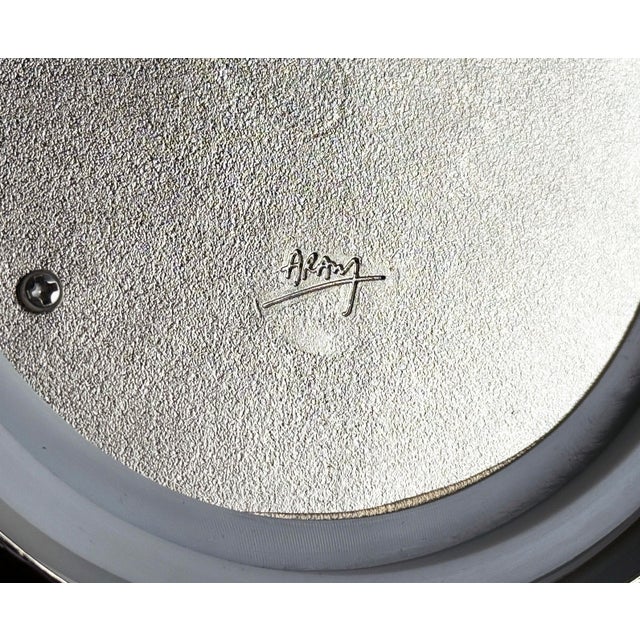 Vintage Michael Aram Silver & Gold Ginkgo Leaf Glass Lidded Jar For Sale - Image 9 of 11