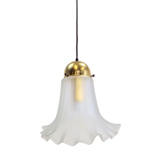 Vintage Glass & Brass Handkerchief Pendant Lamp from Peill & Putzler, 1960s For Sale