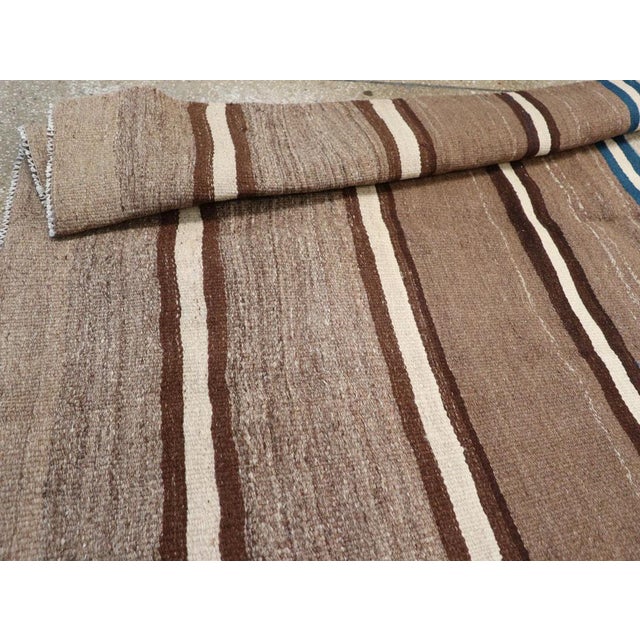 Beige Galerie Shabab Collection Mid-20th Century Persian Flatweave Kilim Wide Gallery Runner For Sale - Image 8 of 8