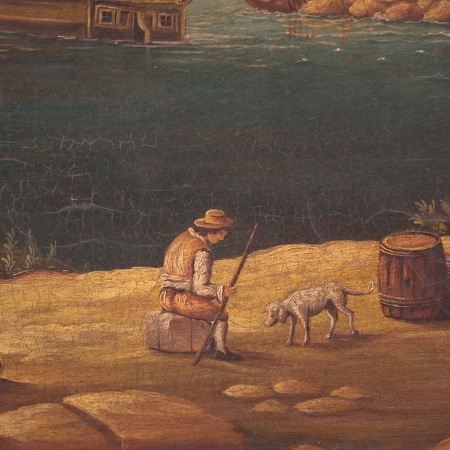 Italian Artist, Harbor View, 1950, Oil on Canvas, Framed For Sale - Image 13 of 16