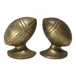 Vintage Brass Football Bookends For Sale