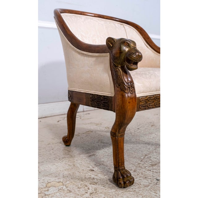 Pair of Mahogany Leopard Head Regency Barrel Back Chairs For Sale - Image 11 of 18