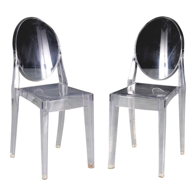 Starck for Kartell a Pair of Transparent Victoria Ghost Chairs Chairish