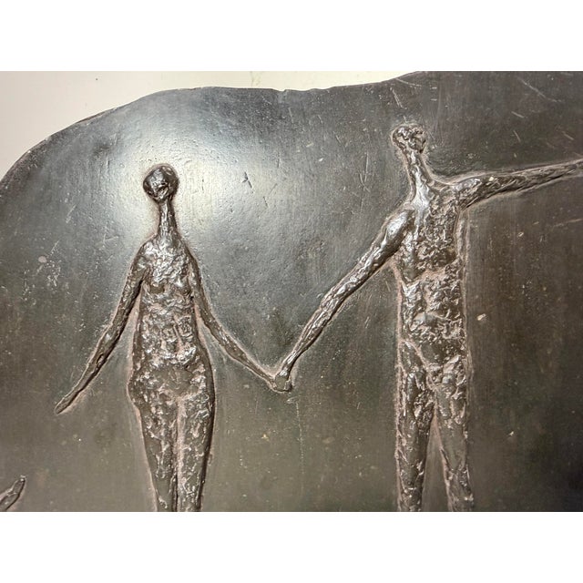 1960s Vintage Signed Joseph J. Greenberg Resin Figural Man Lady Family Wall Sculpture For Sale - Image 5 of 14