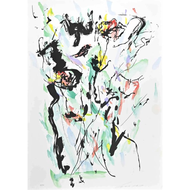 Ernesto Treccani, Flowers, Original Lithograph, 1973 For Sale - Image 3 of 3