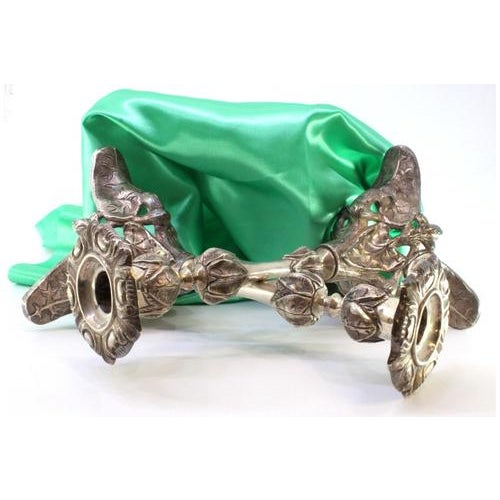 Silver Candlesticks with Stem, Set of 2 For Sale - Image 6 of 9