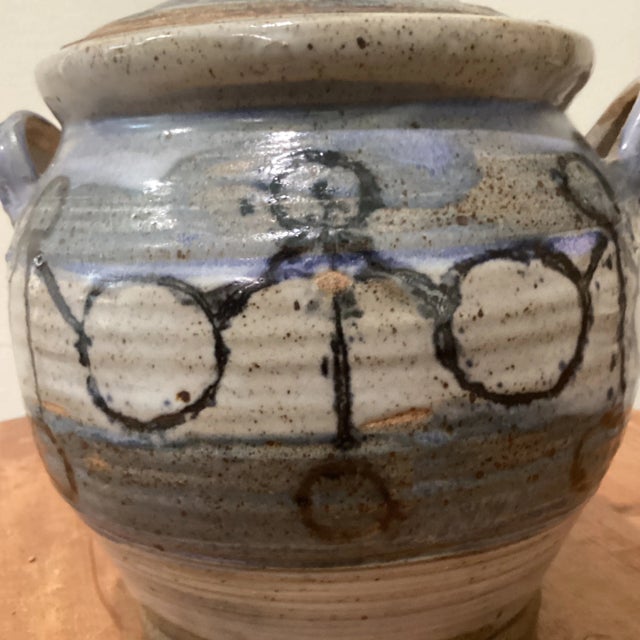 Vintage Studio Art Pottery Wheel-Thrown Glazed Casserole Dish/Tureen Signed by Artist For Sale - Image 9 of 12