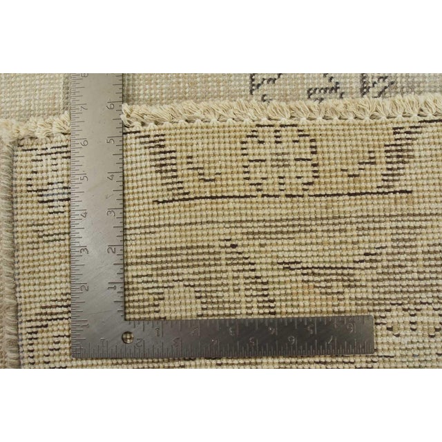 Tabriz Rug 9’8” X 12’9” Beige Wool Vintage Distressed Hand-Knotted Carpet For Sale - Image 15 of 15