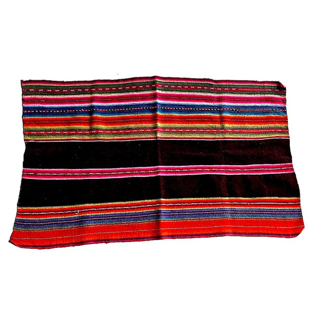 Vintage Peruvian Aguayo Manta Textile/Saddle Blanket For Sale - Image 13 of 13