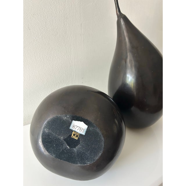 Metal 1980's Bronze Trio of Large Abstract Pear Sculptures For Sale - Image 7 of 11