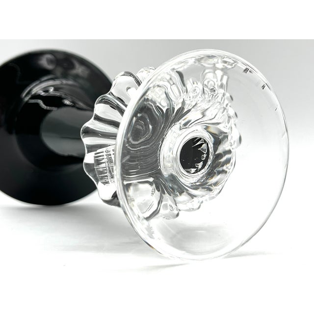 Vintage Glossy Black Glass Vase with Ornamentally Relief-Patterned Base, 1920s For Sale - Image 11 of 13