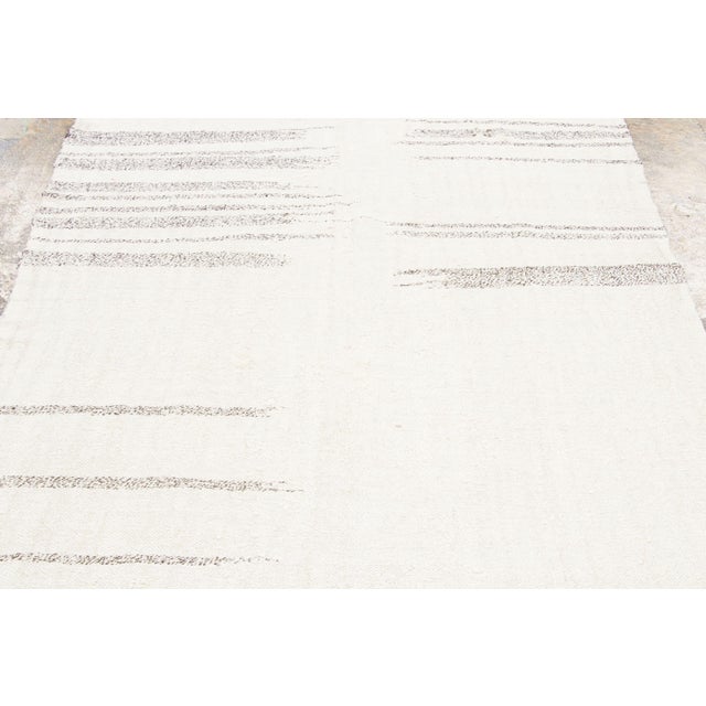 Rug & Kilim Vintage Turkish Kilim Wool Rug With Stripes Design by Rug & Kilim, 1950-1959 For Sale - Image 4 of 9