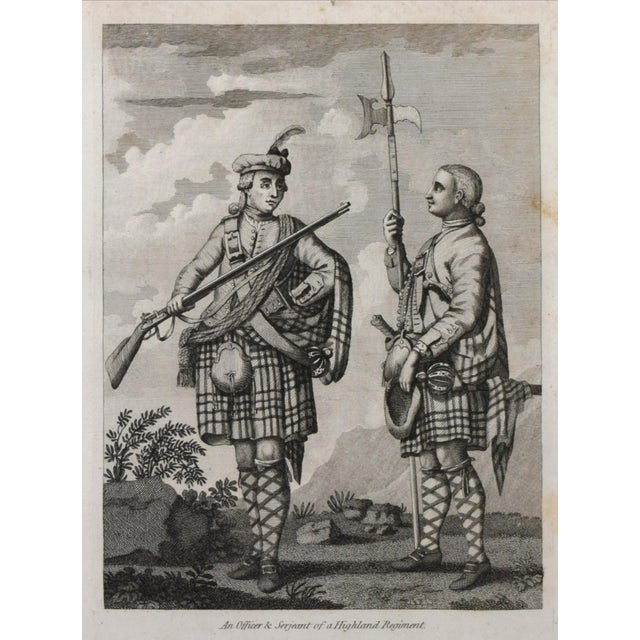 19th Century Engraving of a an Officer and Sergeant of the Scottish Highland Regiment 1801 For Sale - Image 4 of 4
