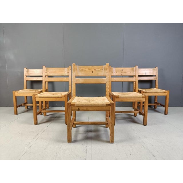 Pine Wood Dining Chairs from GM Mobler, 1960s, Set of 5 For Sale - Image 6 of 16