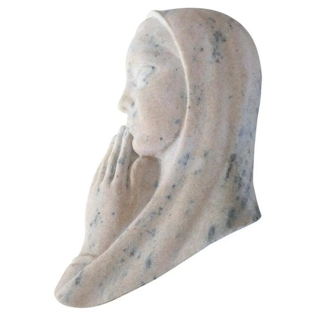 Art Deco Portugese Sculpture in Pink Marble, 1920s For Sale - Image 9 of 9