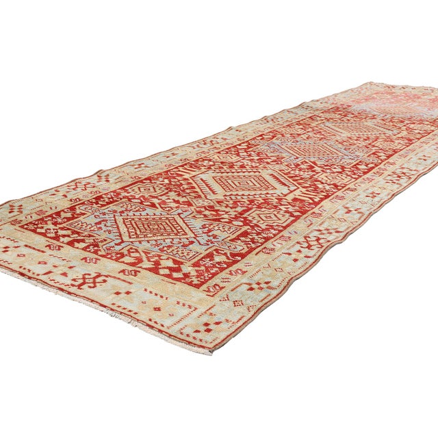 54172 Vintage Persian Northwest Rug, 03'01 x 09'10. The Guardian of Persia: A Vintage Northwest Persian Masterpiece of...