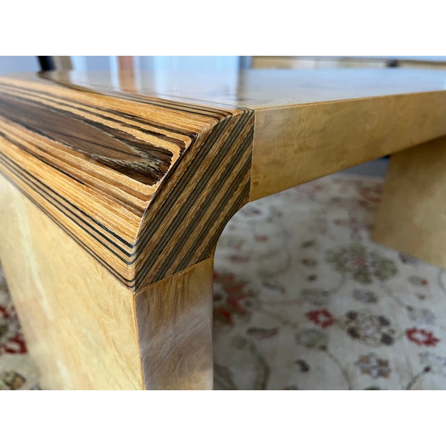 Wood Vintage Henredon Scene Two Burlwood Console Table For Sale - Image 7 of 8