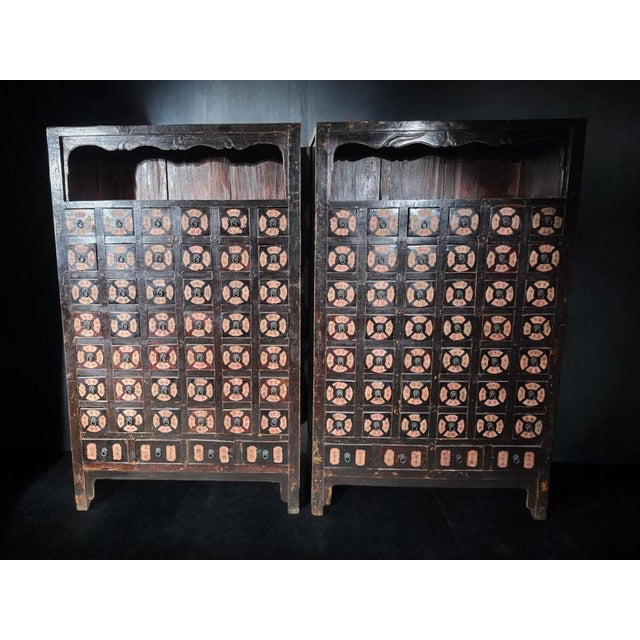 Mid 19th Century 19th Century Chinese Pharmacy Cabinets, 1860, Set of 2 For Sale - Image 5 of 18