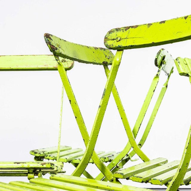 1950s English Lime Green Pavilion Folding Chair, 1950s For Sale - Image 5 of 11