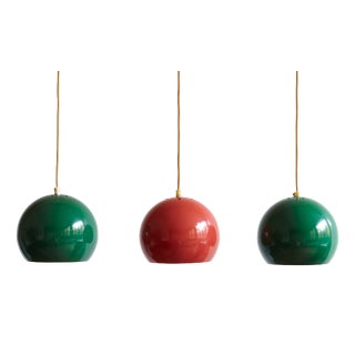 Mid-Century Pendant Lights, Denmark, 1970s, Set of 3 For Sale
