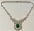 11 Ct Pear Shape Zambian Natural Emerald & 17 Ct Diamond Necklace 18 Karat Gold For Sale - Image 9 of 18