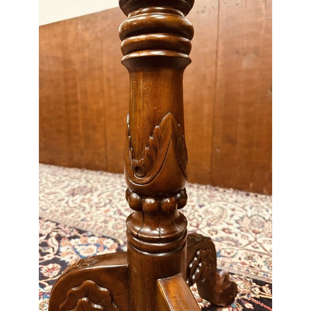 Wood English Coat Rack in Mahagony with Brass Hooks For Sale - Image 7 of 9