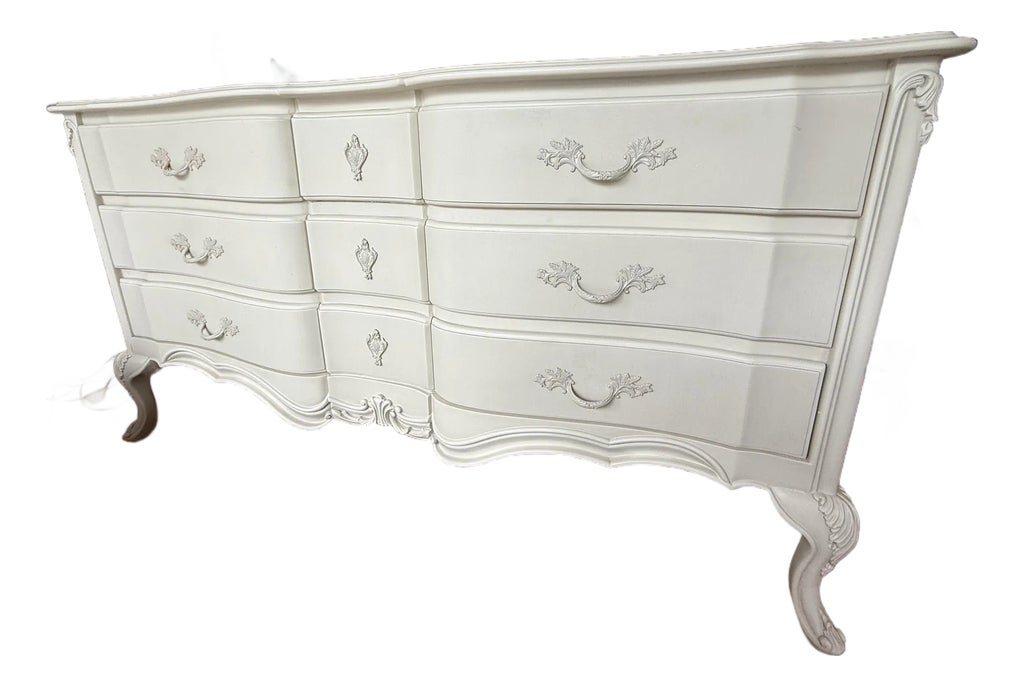antique french ivory dresser set Chateau Shabby Chic Castilian Chest of Drawers – Distressed and Aged Gray 60