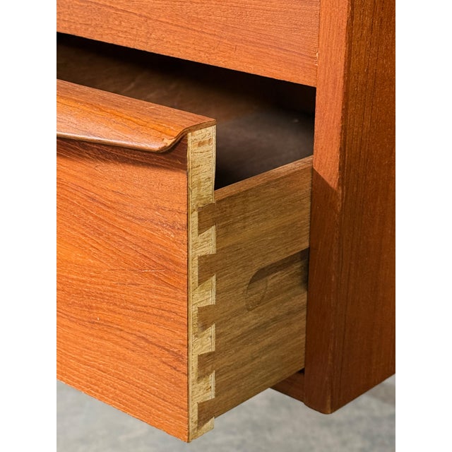 Danish Modern Teak Drop-Leaf Writing Desk With Two Drawers, Denmark, 1960s For Sale - Image 9 of 12