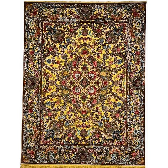 1980s Old Persian Tabriz Area Rug 5’0″ X 7’0″ For Sale - Image 10 of 11
