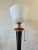 Authentic Large Art Deco lamp in lacquer, metal and opaline In very good shape This piece has an attribution mark, I am...