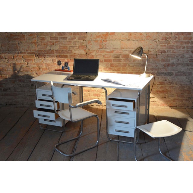 Bauhaus Writing Desk in Chrome-Plated Steel by Marcel Breuer, Czech, 1930s For Sale - Image 12 of 14