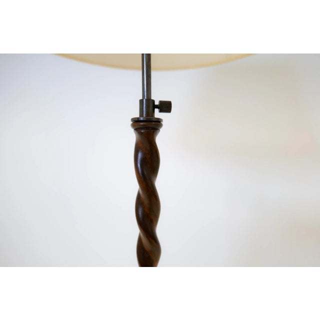 Wood Art Deco Organic Swirl Floor Lamp in Stained Birch, Sweden, 1940s For Sale - Image 7 of 14