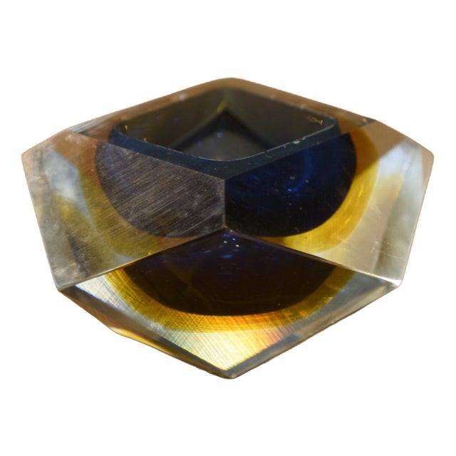 Sommerso Murano Glass Vide Poche by Flavio Poli for Alessandro, 1970s For Sale