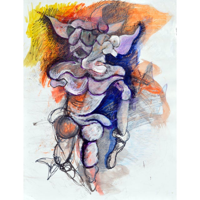 Abstract "Two Figures" Contemporary Abstract Figurative Oil Painting by Michael W. Eggleston For Sale - Image 3 of 4