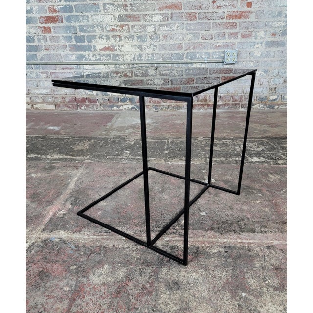 Minotti - Black Glass Tavolino - Cube Coffee Table size 20 x 20 x 21" A beautiful piece that will add to your décor!