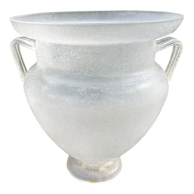 1930s Murano Glass Urn Signed Seguso For Sale