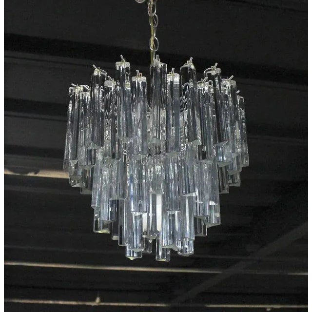 Mid 20th Century Vintage Mid Century Venini Glass Prisms Camer Light Fixture For Sale - Image 5 of 10