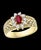 0.50 Carat Natural Ruby and Diamond 14 Karat Yellow Gold Ring For Sale - Image 10 of 18