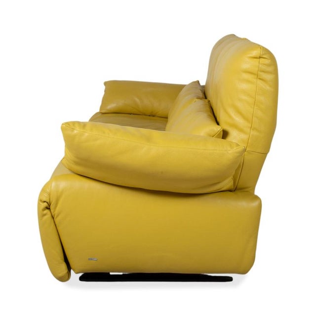 Easy 2-Seater Sofa in Yellow Leather from Koinor For Sale - Image 16 of 17
