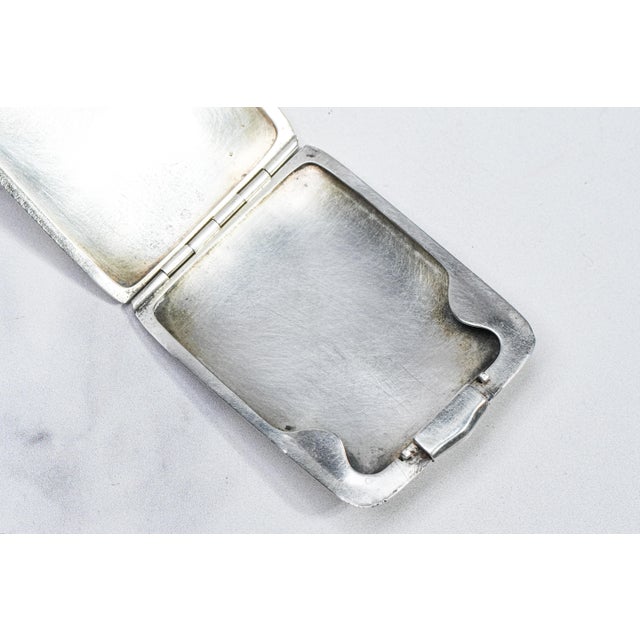 Metal 1920s Art Deco Engine Turned Antique Gorham Sterling Silver 14k Gold Matchbook Holder Case Matches Vesta Tobacciana For Sale - Image 7 of 16
