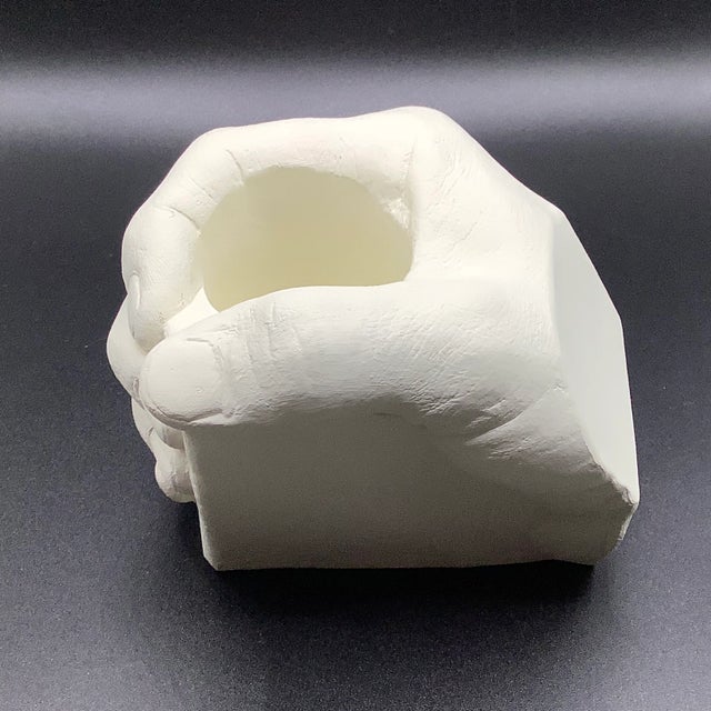 Contemporary Dapila White Ceramic Hand Fist Pencil Pen Holder For Sale - Image 3 of 13