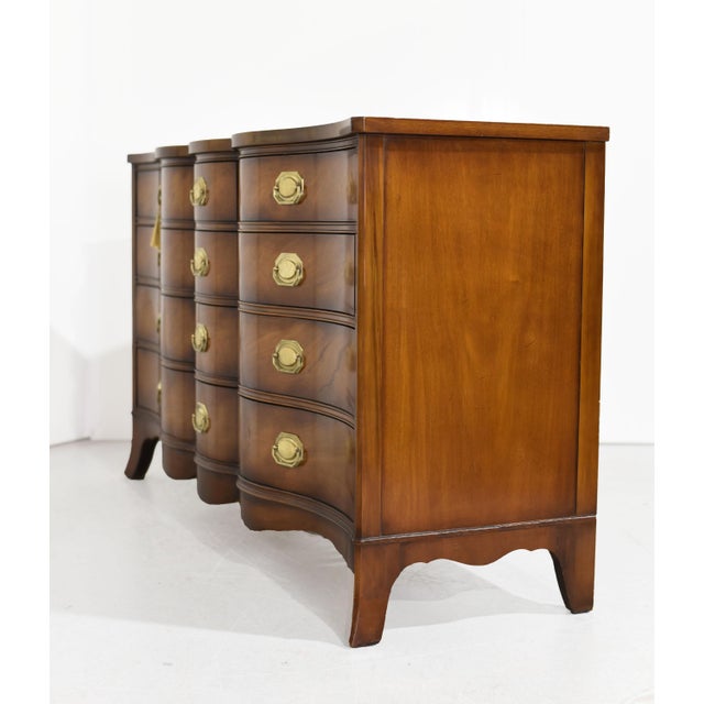 Mid Century Regency Style Mahogany Serpentine Front Dresser by Drexel For Sale In Chicago - Image 6 of 12
