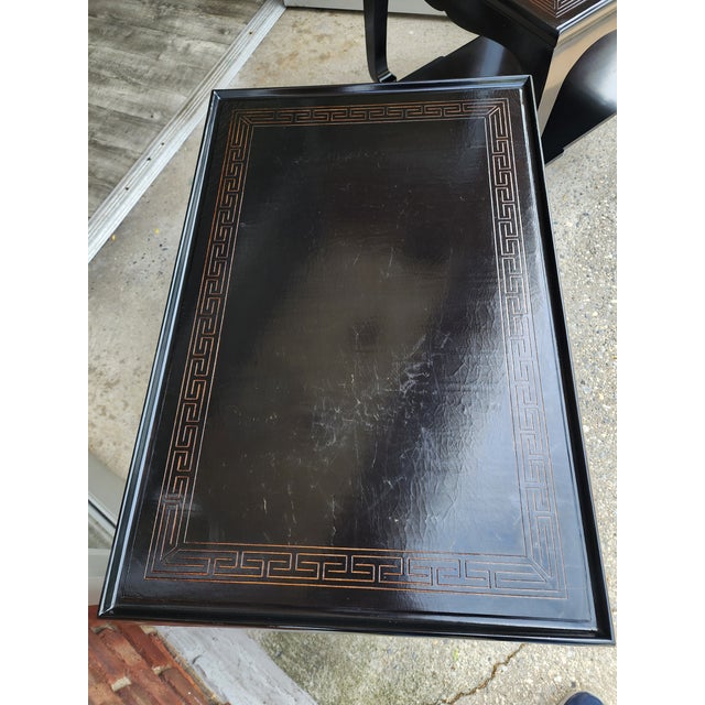 Late 20th Century Pair of Rose Tarlow Style Black Lacquer Chinoiserie Side Tables For Sale - Image 16 of 18