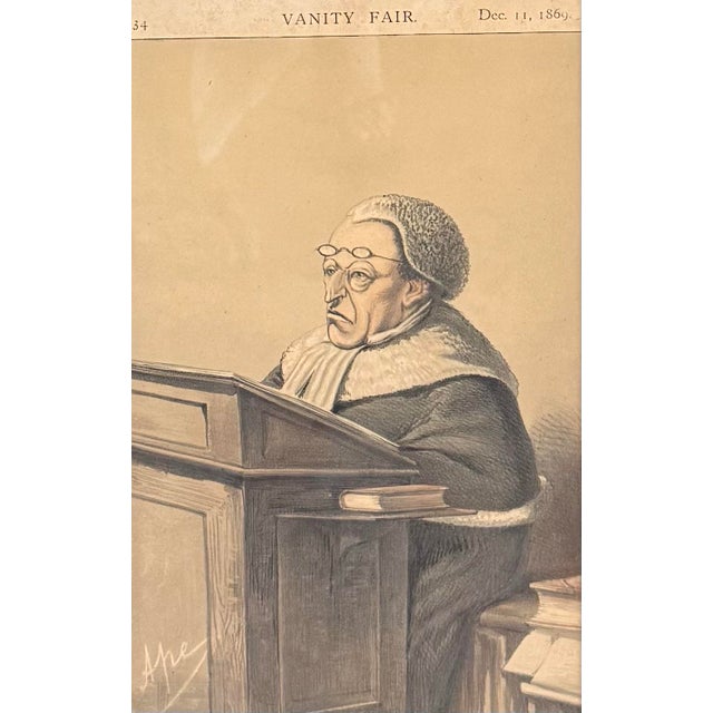 English Framed Original 1869 Vanity Fair "Ape" Caricature Titled "Judges No.1" For Sale - Image 3 of 10