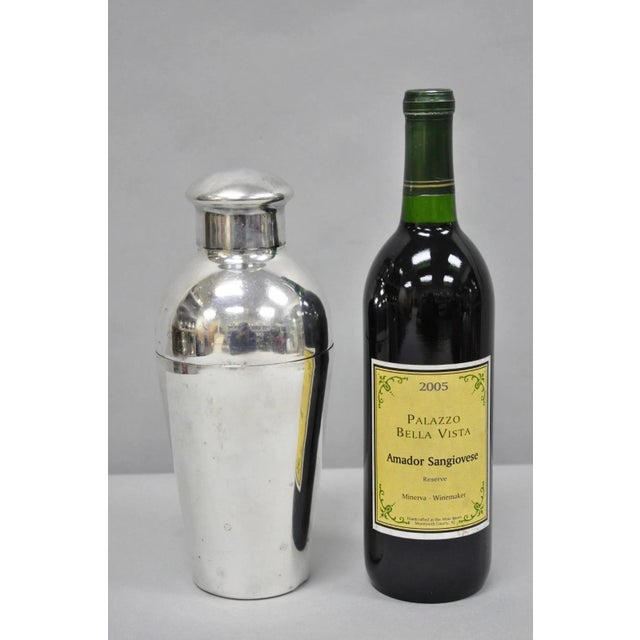 Vintage Wiskemann Belgium Art Deco Silver Plated Martini Cocktail Shaker Barware. Circa Mid 20th Century. Measurements:...