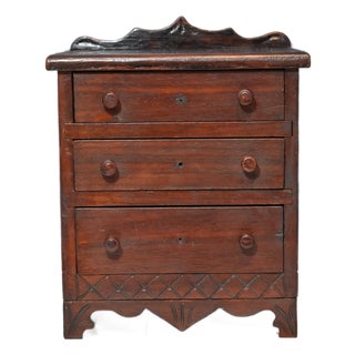 Vintage Miniature East Lake Style Chest of Drawers Jewelry Dolls For Sale